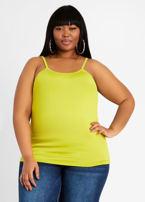 Plus Size Chic Basic Solid Adjustable Stretch Knit Fitted Camis Tanks image number 0