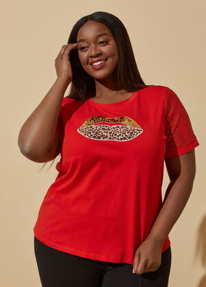 Leopard Lips Patch Tee, Barbados Cherry image number 0