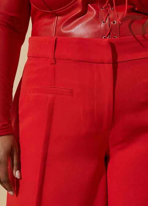 Pintucked Wide Leg Pants, Barbados Cherry image number 2