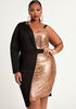 Sequin Asymmetric Blazer Dress, Bronze image number 2