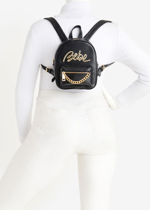 Bebe Gianna Small Backpack, Black image number 3