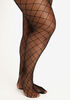 Diamond Fishnet Footed Tights, Black image number 0