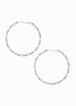 Pave Silver Oversize Hoop Earrings, Silver image number 0