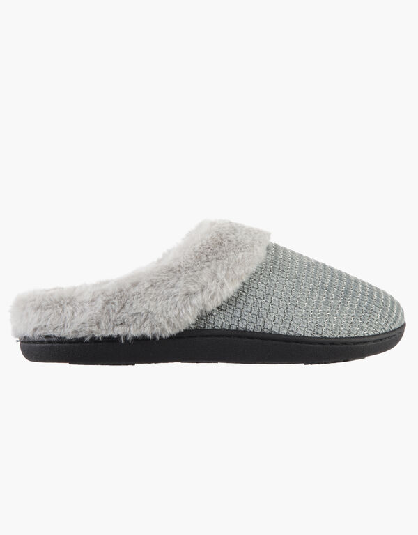 Isotoner Ann Chenille Slippers, Grey image number 1