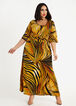 Tall Printed Knot Front Maxi Dress, Nugget Gold image number 0