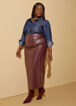 Split Faux Leather Maxi Skirt, Burgundy image number 0