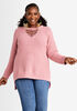 Lace Up Hi Low Tunic Sweater, Foxglove image number 0