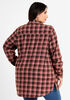 Red Plaid Cotton Button Up Top, Red image number 1