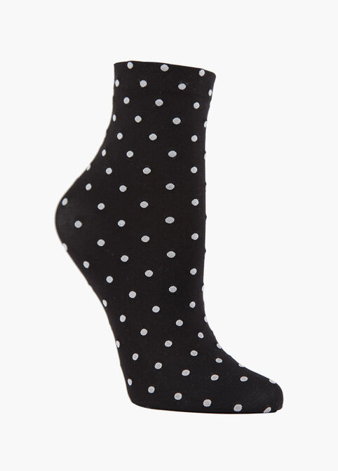 MeMoi Dot Ankle Socks, Black image number 0