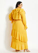 Tier Ruffle Lace-Up Maxi Dress, Nugget Gold image number 1