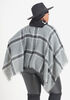 Plaid Knit Turtleneck Poncho, Grey image number 1