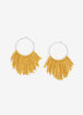 Gold Fringe Silver Hoop Earrings, Nugget Gold image number 0