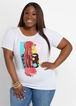 Geo Colorblock Graphic Tee, White image number 0