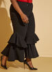 Ruffled Mid Rise Flared Jeans, Black image number 3