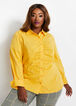 Tall Ruched Front Button- Up Top, Amber Yellow image number 2