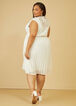 Pleated Floral A Line Dress, White image number 1