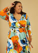 Floral Faux Wrap Maxi Dress, Teal image number 2