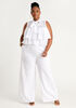 Ruffled Wide Leg Jumpsuit, White image number 0