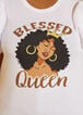 Blessed Queen Ruffled Sleeve Tee, White image number 2