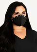 Studded Black Fashion Face Mask, Black image number 0