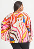 Belted Printed Crepe Tunic, Fuchsia Red image number 1
