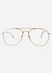 Gold Metal Aviator Sunglasses, Clear image number 0