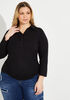 Ruched Button Detailed Top, Black image number 0