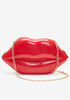 Lip PVC Shoulder Bag, Red image number 1