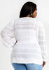 Belted Balloon Sleeve Cardigan, White image number 1