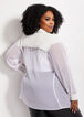 Sheer Gauze & Denim Button Up Top, White image number 1