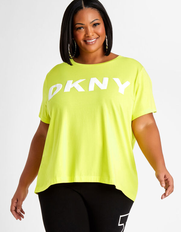 DKNY Block Logo T Shirt, Yellow image number 0