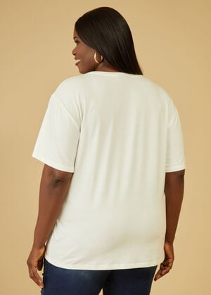 Embellished Face Graphic Tee, White image number 1