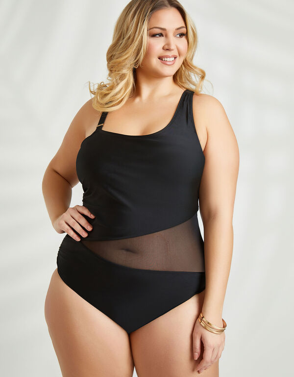 Nicole Miller Panel Swimsuit, Black image number 0