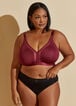 Mesh Paneled Wireless Bra, Rhododendron image number 3