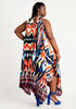 Chain Neck Scarf Maxi Dress, Multi image number 1