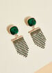 Crystal Fringed Earrings, Abundant Green image number 2