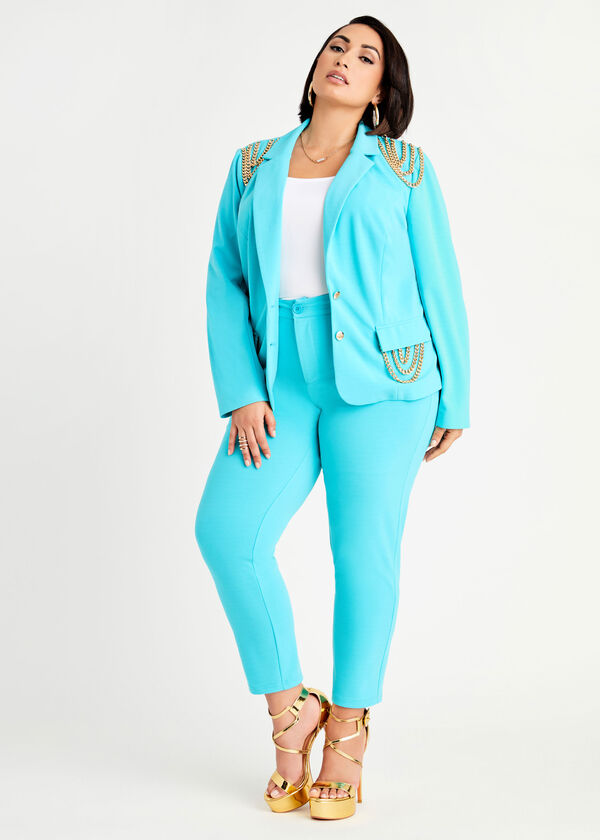Stretch High Waist Ankle Pant, SCUBA BLUE image number 2
