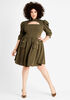Cutout Utility Fit N Flare Dress, Olive image number 0
