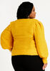 Textured V Neck Puff Sleeve Top, Nugget Gold image number 1
