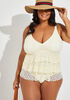 Nicole Miller Crocheted Swimsuit, White image number 2