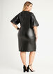 Faux Leather Bubble Sleeve Dress, Black image number 1