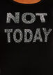 Not Today Rhinestone Graphic Tee, Black image number 1
