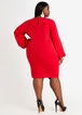 Red Balloon Sleeve Sheath Dress, Barbados Cherry image number 1