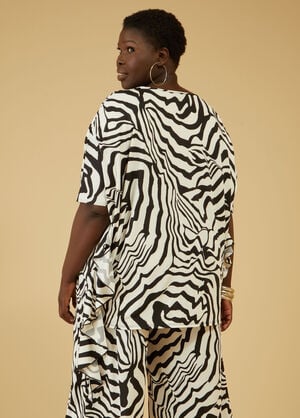 Zebra Print Tunic, Black White image number 1