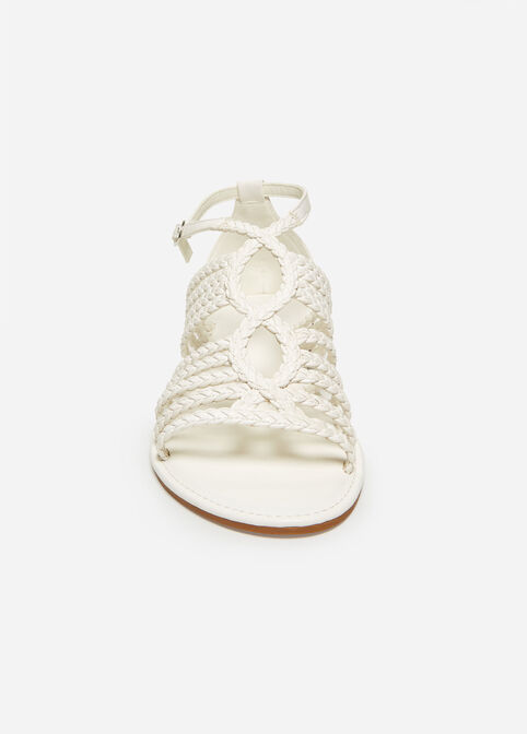 Sole Lift Braided Wide Width Sandal, White image number 4