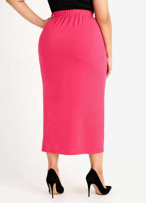 Signature Knit Bodycon Midi Skirt, Pink image number 1