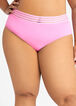 Striped Waistband Micro Brief Panty, Bright Pink image number 0