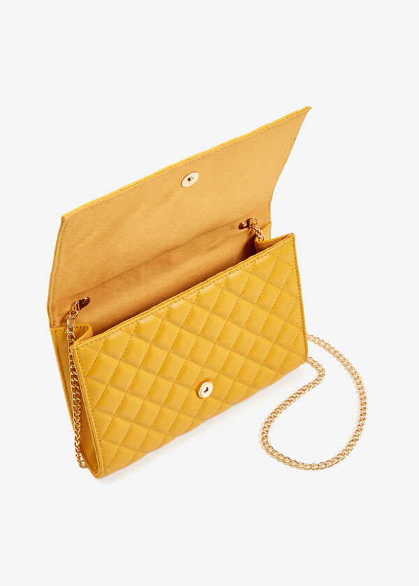 Quilted Faux Leather Shoulder Bag, Nugget Gold image number 2