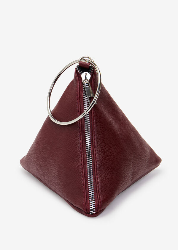 Textured Faux Leather Pyramid Bag, Rhododendron image number 0