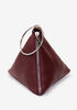 Textured Faux Leather Pyramid Bag, Rhododendron image number 0
